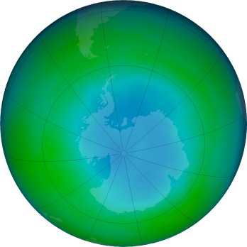 Antarctic ozone map for 2022-07